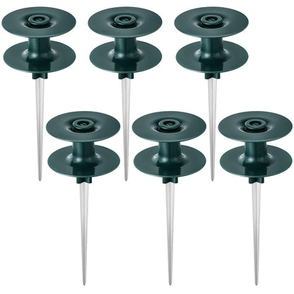 Chumia 10 Inch Garden Hose Guide Spike, Zinc Coated Rustproof Heavy Duty Metal Stake, Sturdy Top, Keeps Garden Hose Out of Flower Beds, Hose Guard for Yard Plant Protection(6 Pieces,Dark Green)