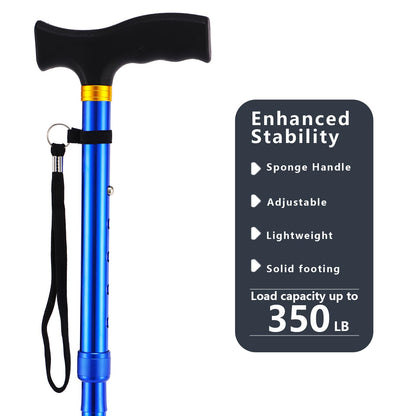 LIXIANG Walking Cane for Women for Stability Balance Folding Foldable Canes for Men Heavy Duty Collapsible Fashionable Decorative Cane Pure Blue