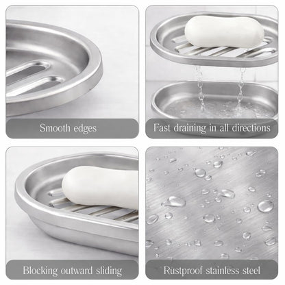 Chandler Stainless Steel Soap Dish for Shower & Bathroom Sink – Heavy Duty Metal Soap Holder, Hanging Soap Holder, Brushed Nickel Soap Dish with Drainage, Anti-Rust Stainless Steel Soap Bar Holder
