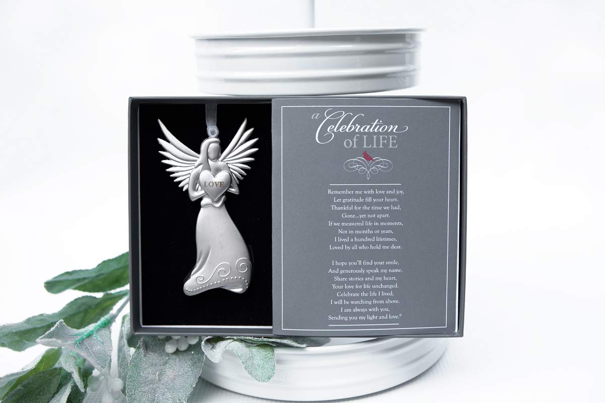 Memorial/Remembrance Angel Ornament with Celebration of Life Poem-Sympathy Gift for Loss of Loved One/Memorial Ornament in Memory of Lost Loved Ones/Bereavement Gift for Loss of Mom/Dad/Sibling/Friend