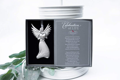 Memorial/Remembrance Angel Ornament with Celebration of Life Poem-Sympathy Gift for Loss of Loved One/Memorial Ornament in Memory of Lost Loved Ones/Bereavement Gift for Loss of Mom/Dad/Sibling/Friend