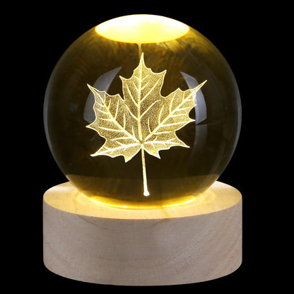 MAIBAOTA Fall Decorations for Home Fall Leaves Autumn Room Kitchen Home Decor 2.4 Inches Crystal Ball Glass Figurines Sphere