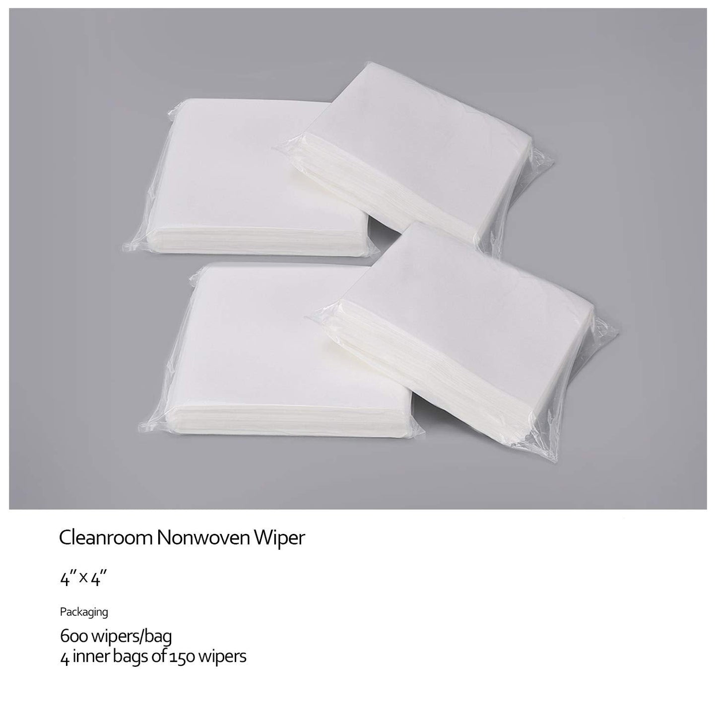 AAwipes Cleanroom Wipers 4x 4 (1200 Pcs, Cellulose/Polyester Blend, Grade A, 68GSM) Lint Free Wipes 4" x 4" for Lab, Electronics, Pharmaceutical, Printing and Semiconductor Industries