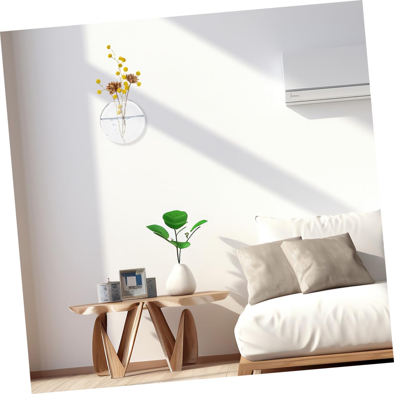 Uonlytech 6pcs Wall Hanging Glass Terrarium Planter Transparent Hydroponic Vase for Indoor Plants Space-Saving Decorative Flower Jars for Home Office Bathroom