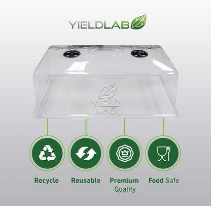 Yield Lab 7 Inch Propagation Dome - 5 Pack Humidity Vented Domes – Plant Growing Dome for Seedling, Germination, Soil & Hydroponic Horticulture