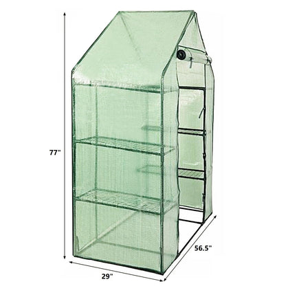 S AFSTAR Walk in Greenhouse, 56.5 x 29 x 77-Inch Green House with 2 Tier 8 Mesh Shelves & Zipper Roll-Up Door, Portable Greenhouse Mini Growing House, Greenhouses for Outdoors Garden Patio Backyard