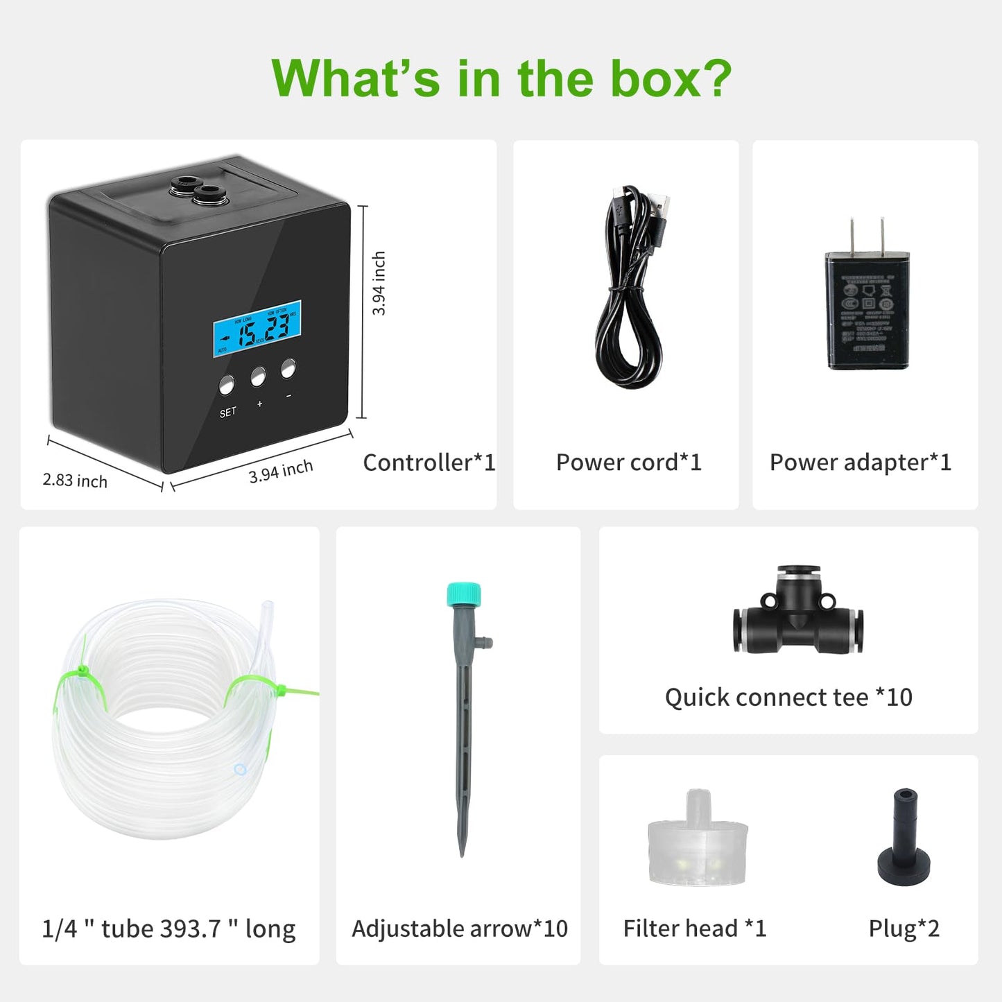 DAOTAILI Automatic Watering System for Potted Plants - 10-Pot Indoor Plant Waterer with Timer, Leak-Proof Design & USB-C/Battery Power