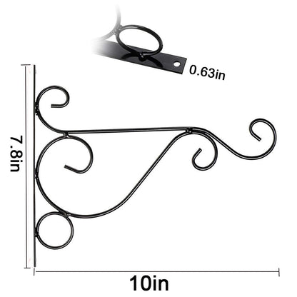 TIHOOD 4PCS Metal Plant Bracket Iron Wall Mount Lanterns Hangers for Hanging Bird Feeders, Lanterns, Wind Chimes, Planters, Outdoor Decoration Hooks