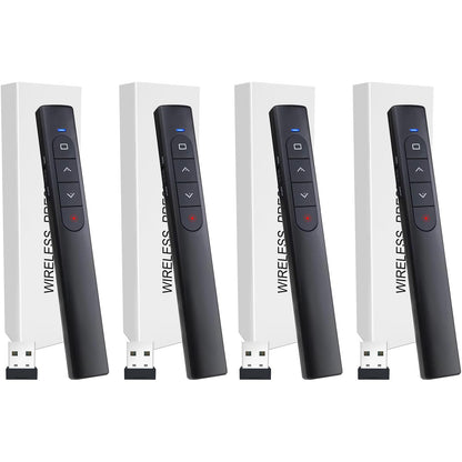 （4 Units） Wireless Presenter Remote, Presentation Clicker with Hyperlink & Volume Remote Control PowerPoint Office Presentation Clicker for Keynote/PPT/Mac/PC/Laptop