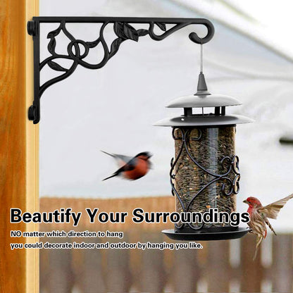 Heavy Duty Hanging Plant Brackets, 2pcs 13 Inch Hand Forged Iron Wall Mount Bracket Durable Rust-Resistant Plant Hanger Hook for Hanging Plants Bird Feeder Lantern Wind Chimes