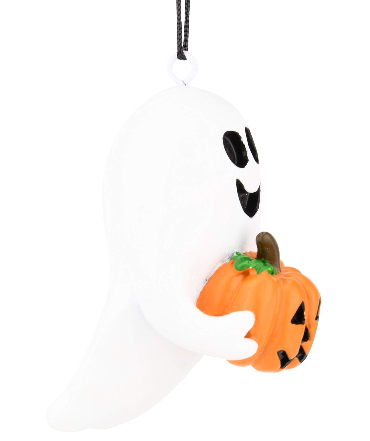 Tree Buddees Cute & Spooky Friendly Ghost Holding a Pumpkin Halloween Christmas Ornaments