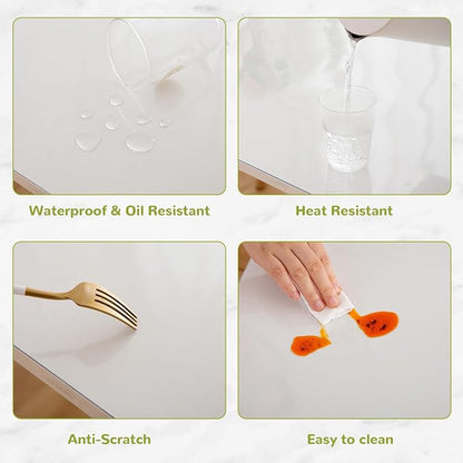 54 x 54 Inch Clear Table Cover Protector, Clear Table Protector for Dining Room Table, 1.5mm Plastic Table Cover, Waterproof Table Pad for Kitchen, Office