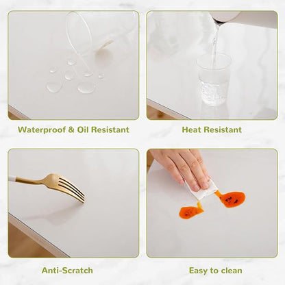 42 x 112 Inch Clear Table Cover Protector, Clear Table Protector for Dining Room Table, 1.5mm Plastic Table Cover, Waterproof Table Pad for Kitchen, Office