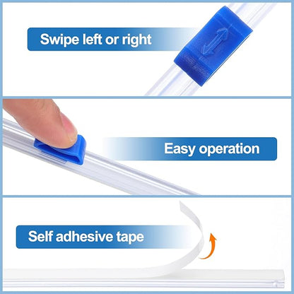 PATIKIL 8pcs Plastic Wrap Cutter, 14in Plastic Wrap Slide Cutter Self Adhesive Installation Replacement for Aluminum Foil Wax Paper Parchment Paper Wrap Dispenser, Blue