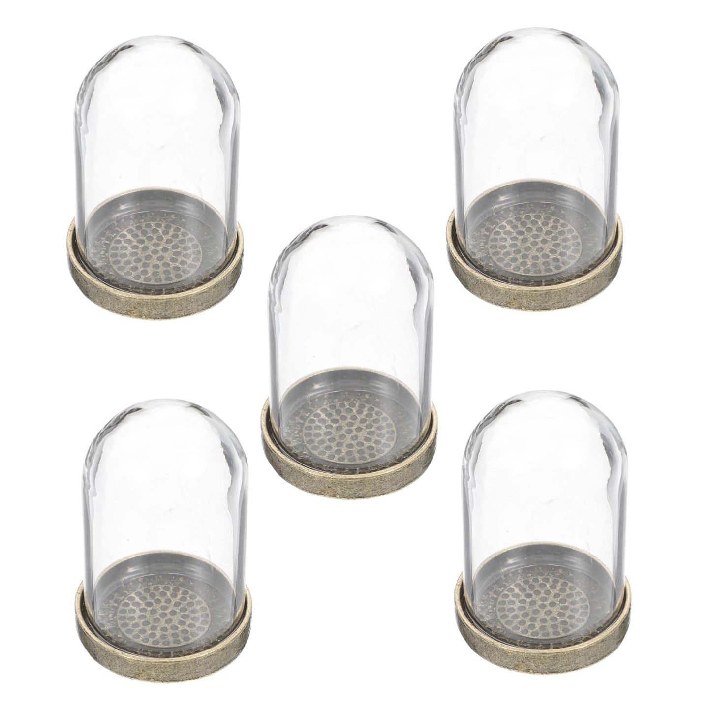 SEWOART 5sets Glass Terrarium Container Landscape Kit Dome and Base for Home Decor and Plant Display