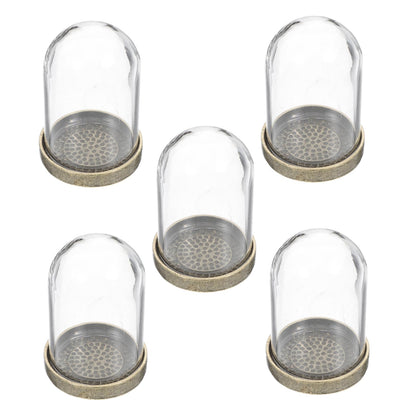 SEWOART 5sets Glass Terrarium Container Landscape Kit Dome and Base for Home Decor and Plant Display
