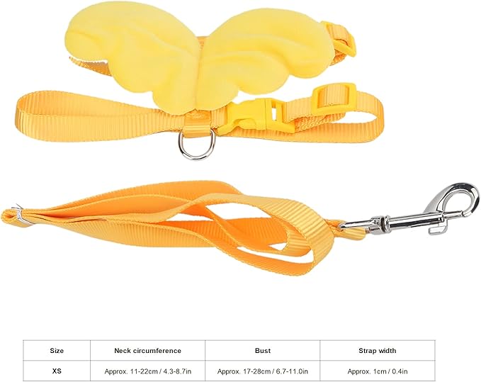 Duck Harness, Soft and Adjustable Chicken Walking Harness Breathable Pet Vest for Duck Chicken Hen Training Walking Basic Leashes[Yellow XS]