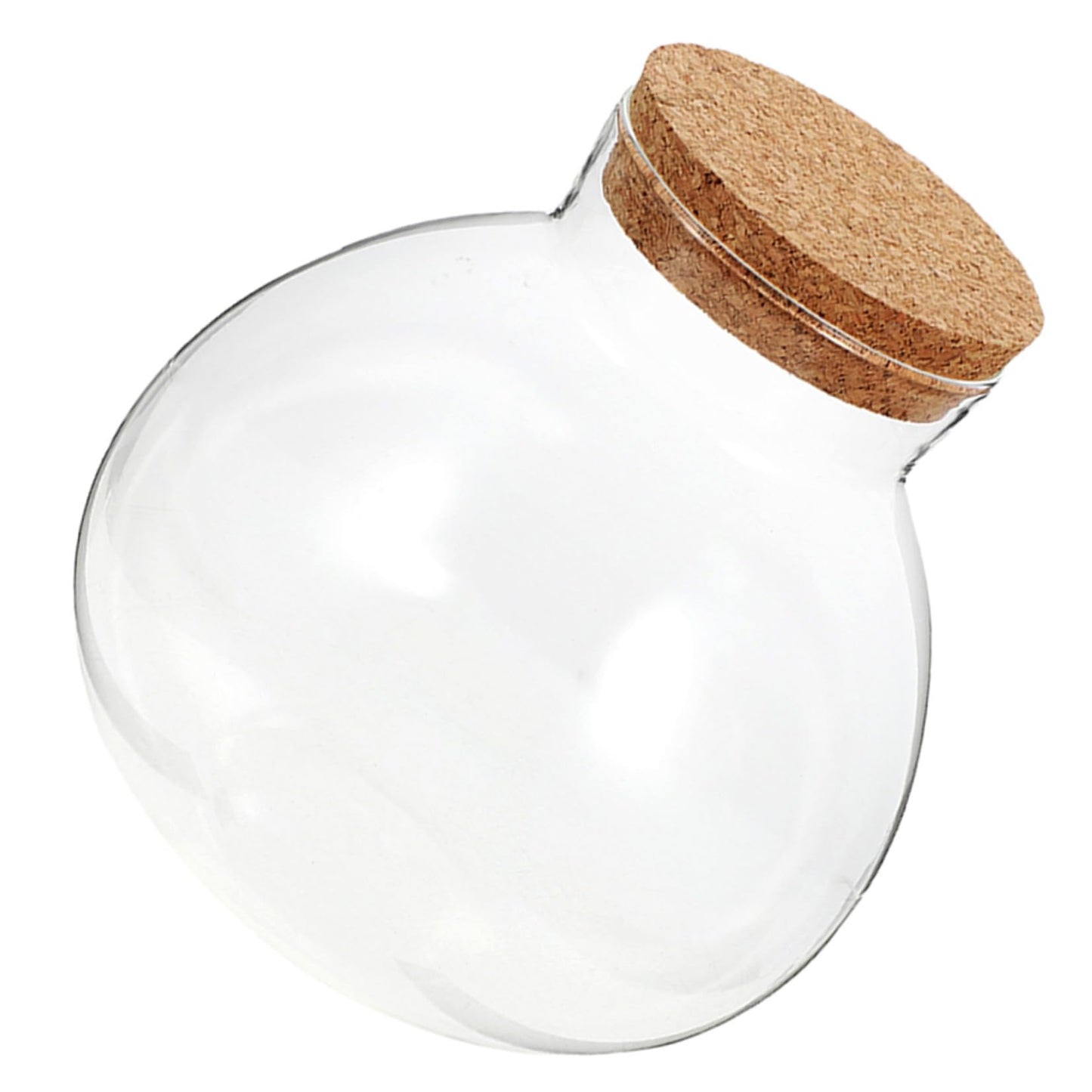 BESPORTBLE Microlandscape Ecological Bottle Cork Stopper – Round Glass Terrarium Container for Moss Plants – Decorative Planter for Home Office and Garden