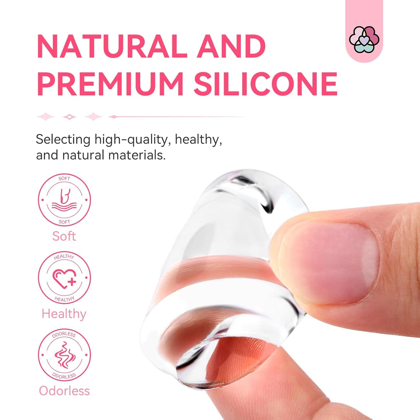 Saviland French Tip Nail Stamp - 4PCS Nail Art Stamper Kit Clear Silicone Nails Stamping Long & Short Jelly Stamper with Scrapers Nails Stamper Kit for French Manicure Nail Art Home DIY Salon