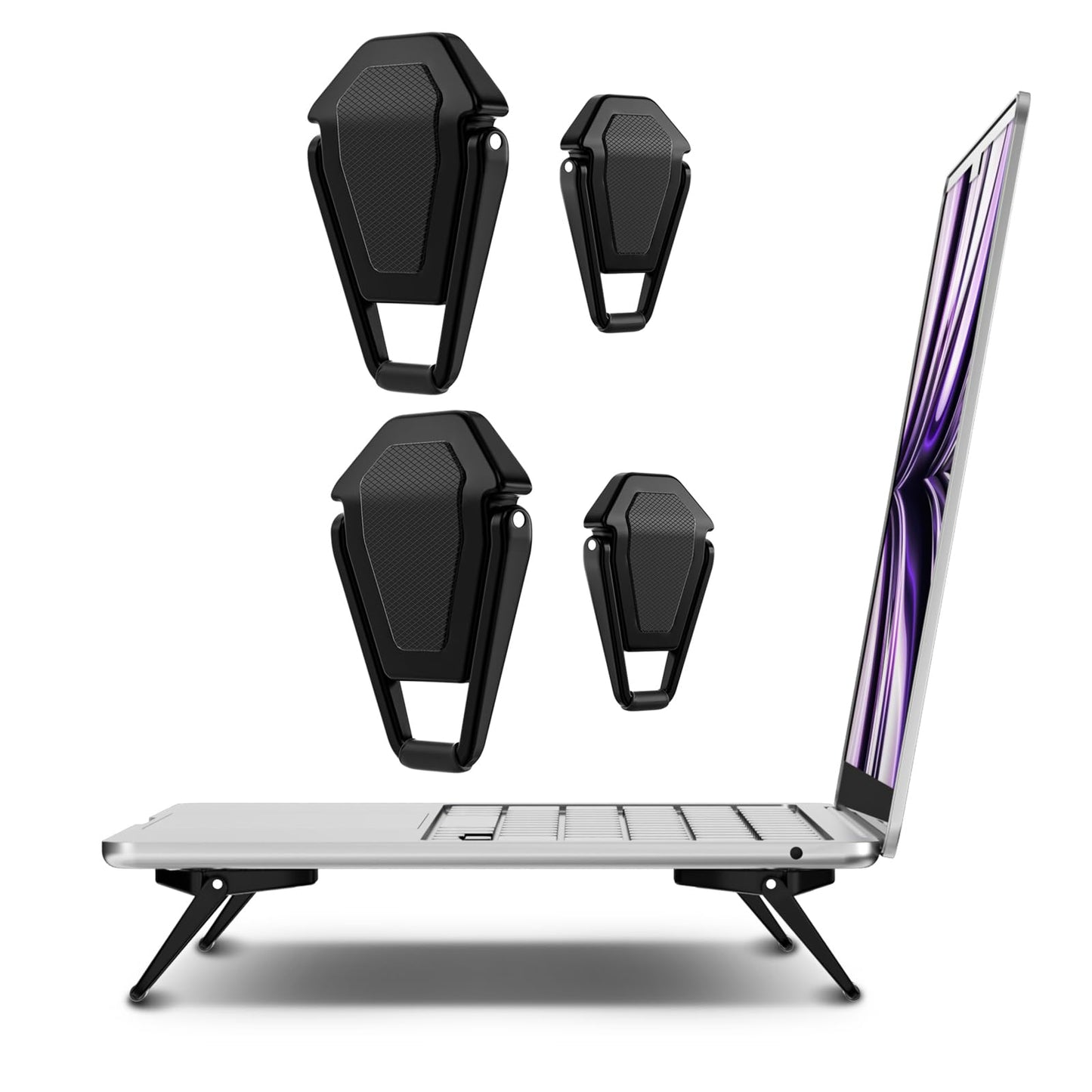 Portable Invisible Laptop Stand, Mini Aluminum Cooling Pad,Computer Keyboard Mount Kickstand,Ergonomic Lightweight Laptop Desk Stand (1pack（2pcs）)