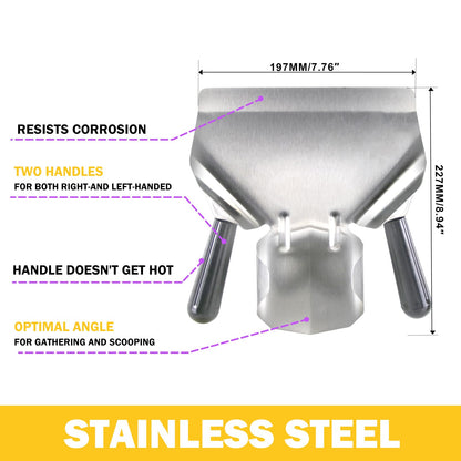 CNQLIS Double Handle Popcorn Scoop and Salt Shaker, Stainless Steel, Silver, 1 Count