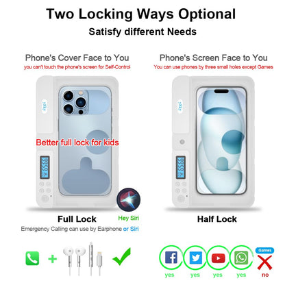 ySky Portable Phone Lock Box with Timer for iPhone and Android Phones, Self-Control Timed Phone Jail Locker to Help Kids,Students, Adults Focus Back, Unplug from Phones Boost Your Mental Wellness