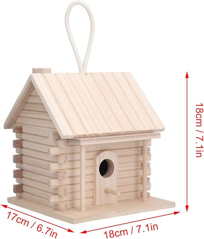 Wooden Birdhouse, Unpainted Bird Nest DIY Kit Paint Hanging Mini Bird Houses for Outside DIY Crafts Indoor Outdoor Nesting Box Garden Decoration