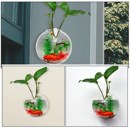 Operitacx Wall-Mounted Hydroponic Glass Vase Set 4pcs, Hanging Glass Plant Holder with 10cm Terrarium Bottles and Adhesive Crystal Clay for Indoor Home Décor