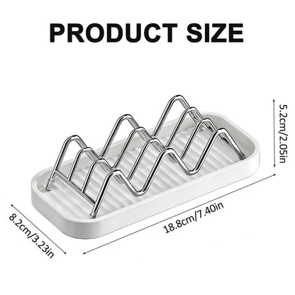 AD ADASTONE Soap Holder Dish for Shower — Stainless Steel Self Draining Bar Soap Case with Water Tray, Fits 2-3 Square Bars