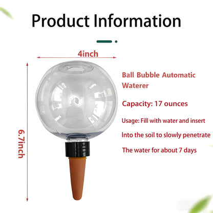 2pcsPlant Watering Glass Ball - Indoor Ceramic Automatic Waterer, Suitable for Gardens/Offices | Fashionable Design of Automatic Watering Device | Designed for Busy Office Workers//Plant Enthusiasts