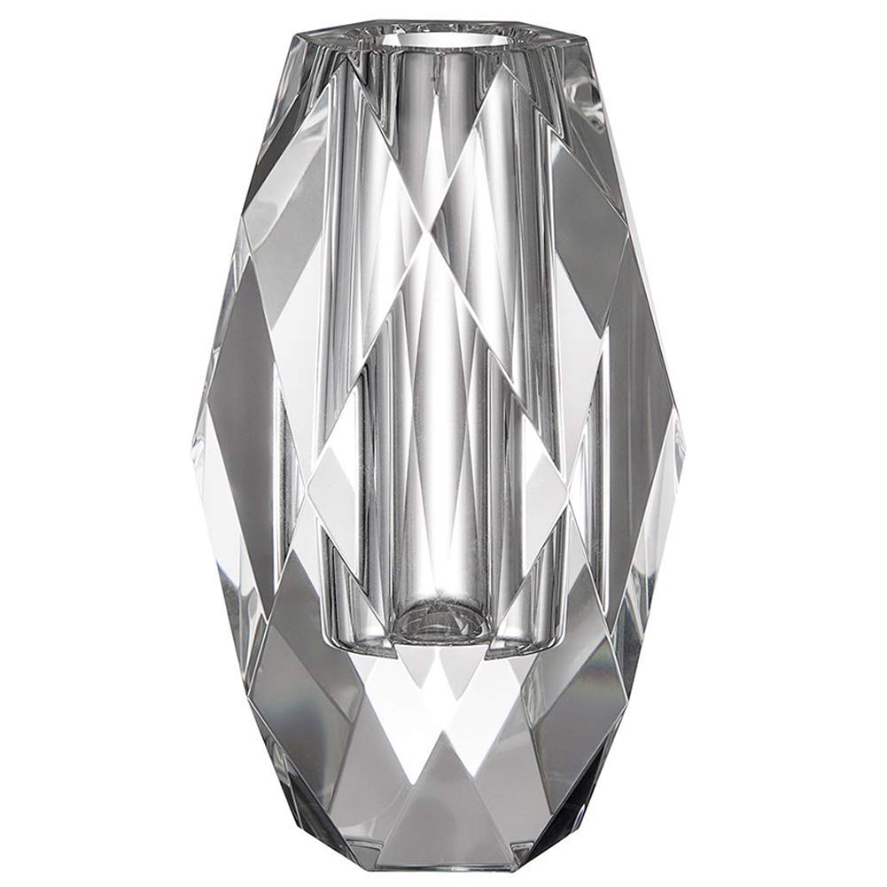 Donoucls Crystal Flower Vases Decorations 6" for Home Wedding Christmas or Gift - Clear with Gift Box