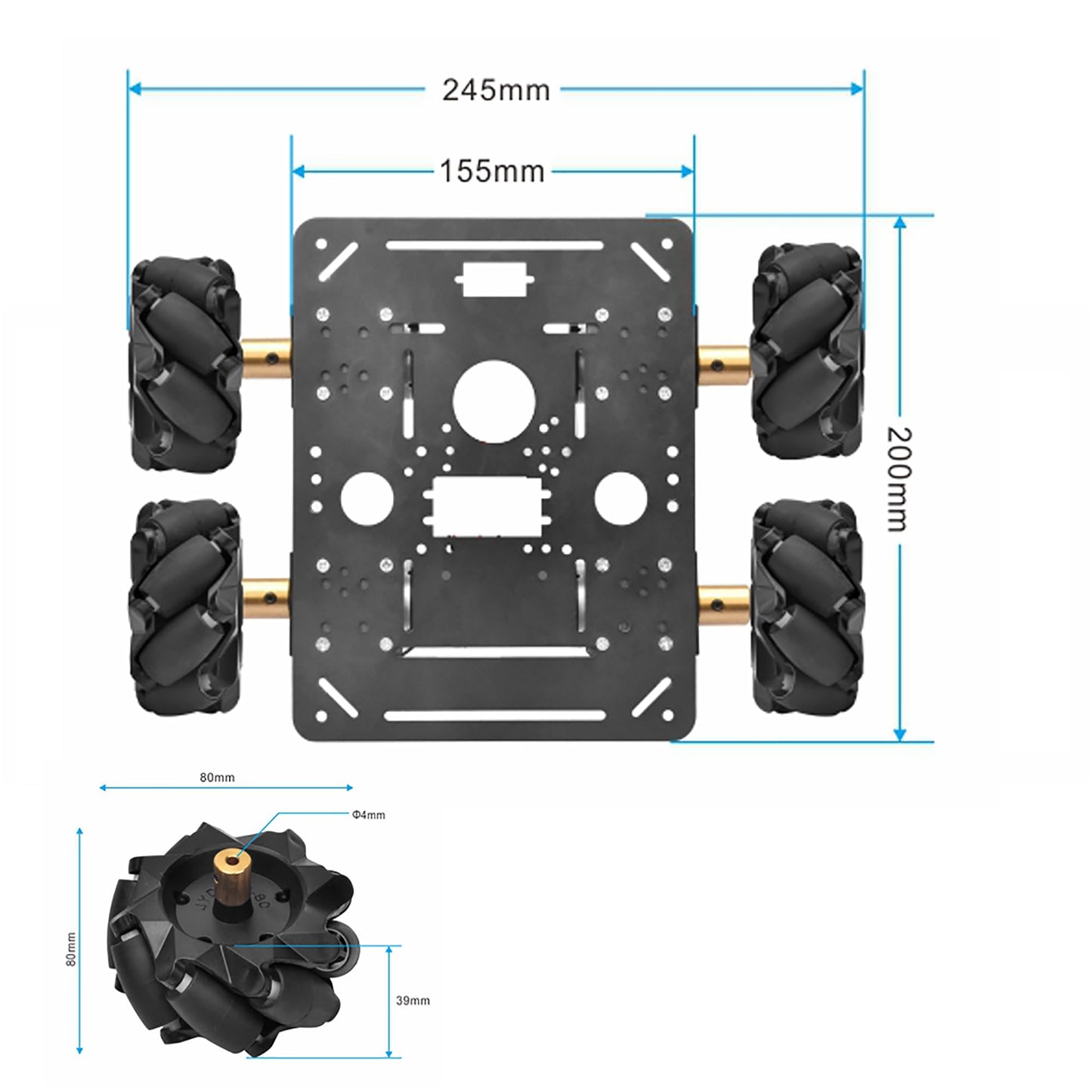 OSOYOO FlexiRover Robot Car Kit for Raspberry Pi – Compatible with Pi 2/3/4/5, 520 Motors with Encoders, Mecanum Wheels, Servo Support, and High-Capacity Battery System (No Raspberry Pi Included)