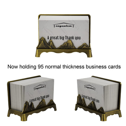 enyuwlcm Metal Desktop Card Holder for Desk Decorative Business Card Display Stand for Office Suitable for Men Women 1 Pack (Bronze)