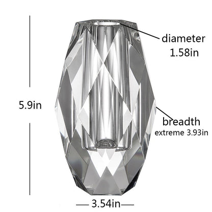 Donoucls Crystal Flower Vases Decorations 6" for Home Wedding Christmas or Gift - Clear with Gift Box