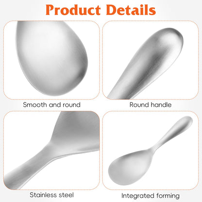Cabilock Stainless Steel Rice Spoon, 7.87In Non-Stick Rice Serving Paddle Scratch-Resistant for Home Kitchen and Restaurant