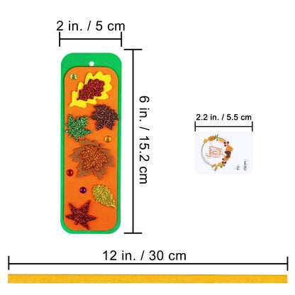 Winlyn 36 Sets Fall Craft Kits Autumn Crafts DIY Leaf Bookmarks Decorations Art Sets Maple Leaf Glitter Foam Stickers Arts and Crafts for Kids Thanksgiving Halloween Classroom Activities