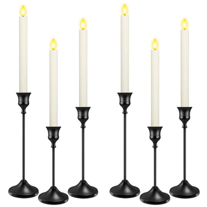 Candlestick Holders 6 PCS Metal Taper Candle Holders, KSWING Black Candle Stick Holders Set, Perfect for Table Centerpiece Mantel Party Wedding Christmas Home Decor, Set of 6