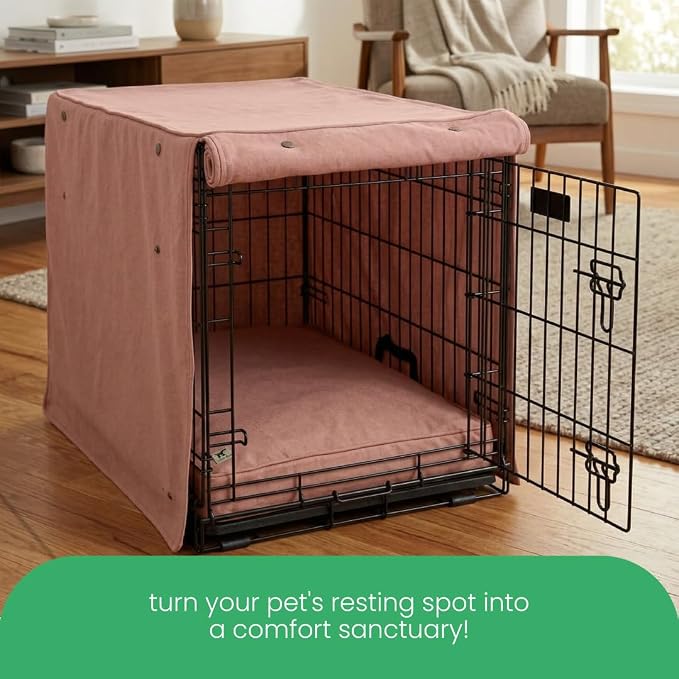 Molly Mutt Kyoto Dog Crate Cover, GOTS-Certified 100% Organic Cotton Canvas Cover for Dog or Puppy Kennel and Cage, Washable, Free of Harmful Chemicals, Huge, Fits 36"x23"x25" Crate