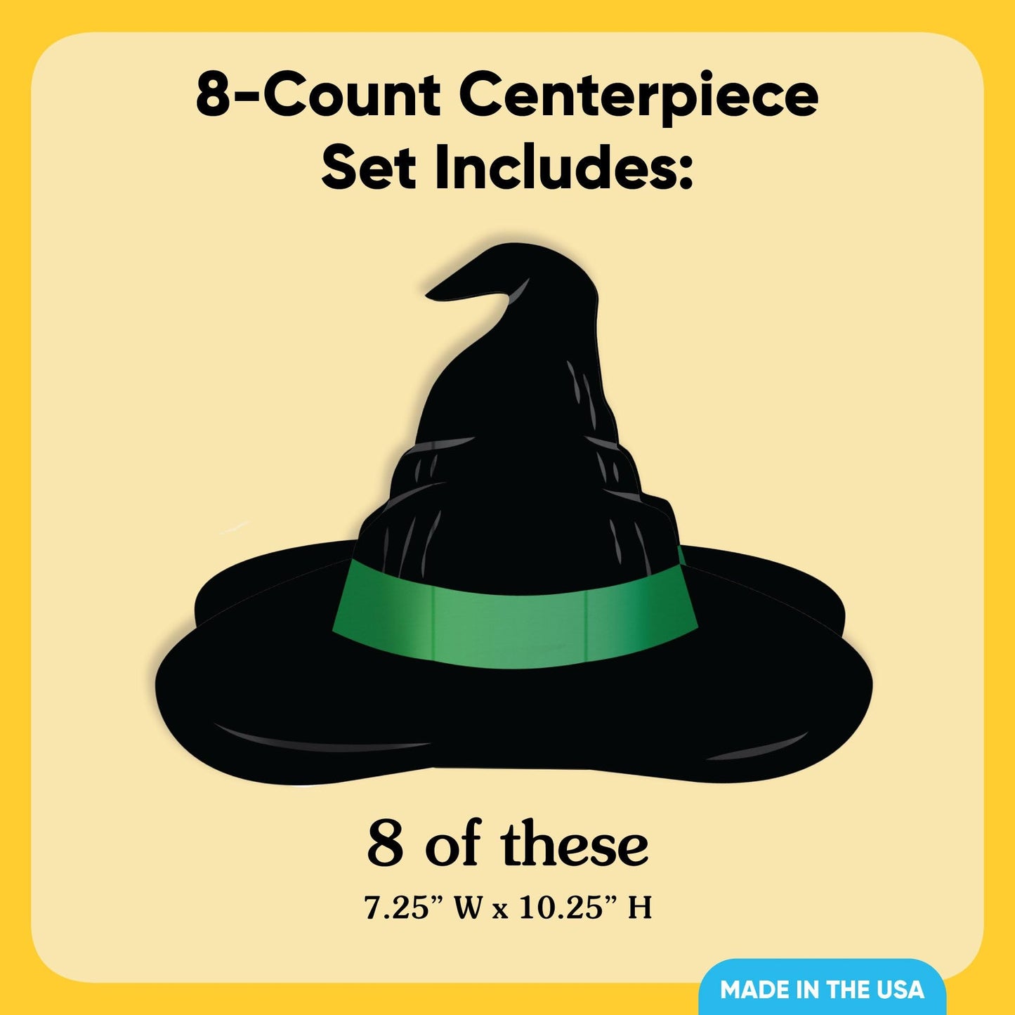Big Dot of Happiness 3D Witch Centerpiece Table Decorations, Freestanding Good Pink and Green Birthday Decor, Witch Halloween Party Centerpieces - 8 Count