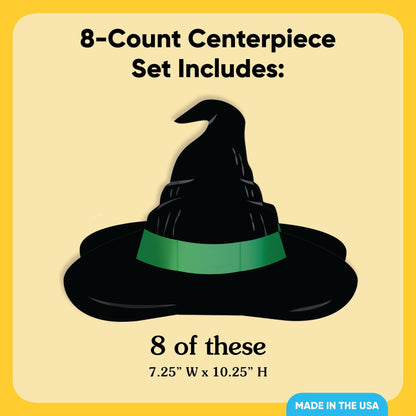 Big Dot of Happiness 3D Witch Centerpiece Table Decorations, Freestanding Good Pink and Green Birthday Decor, Witch Halloween Party Centerpieces - 8 Count
