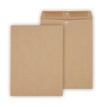 Staples 9 x 12 Kraft Clasp Catalog Envelopes, Brown, Eco‑Friendly Heavyweight Mailing Envelopes with Metal Clasp & Gummed Seal, 100/Pack