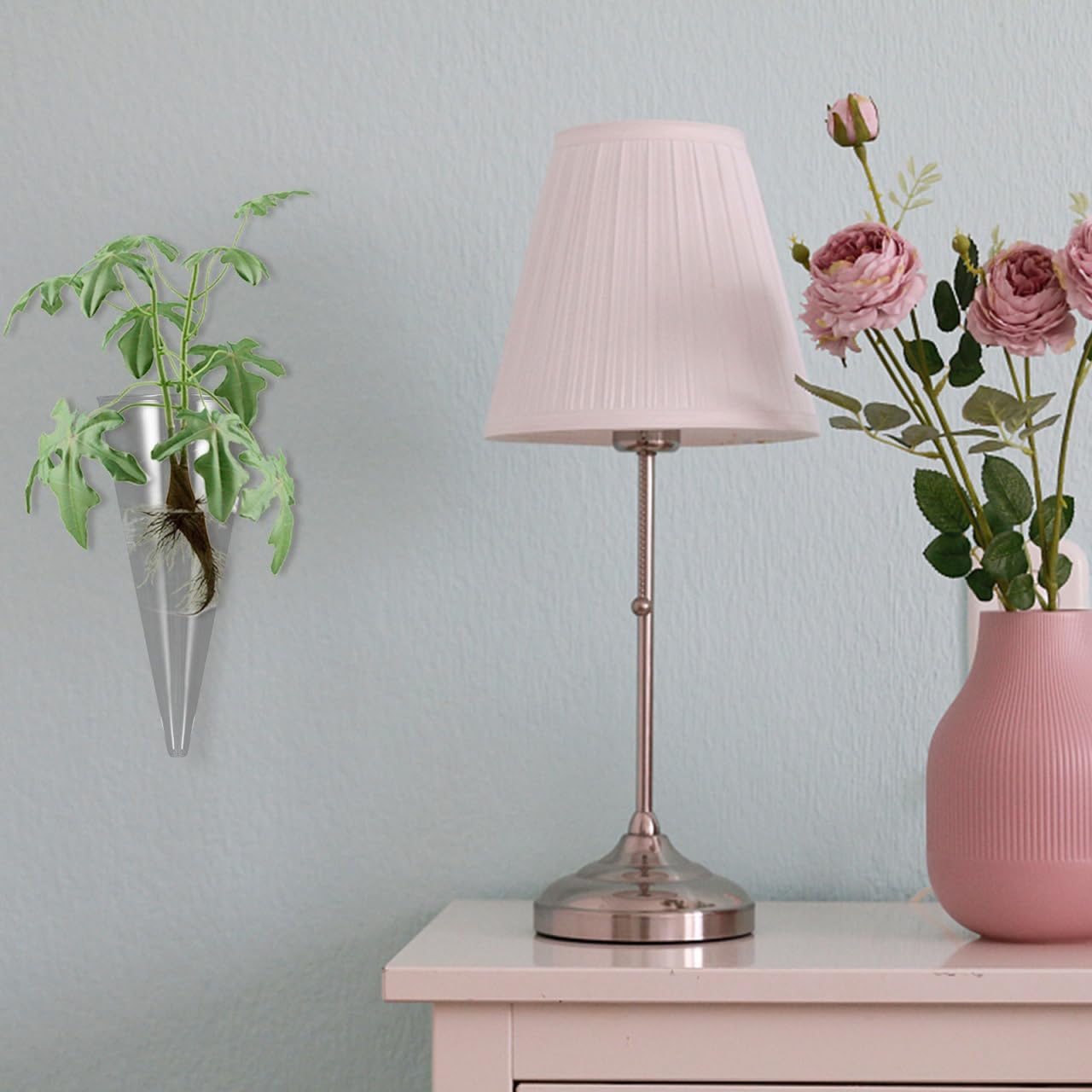 Homoyoyo Clear Glass Cone Vase - Wall-Mounted Terrarium Planter for Stylish Plant Displays for Flower Arrangements and Home Decor Unique Circular Design for Indoor Gardens