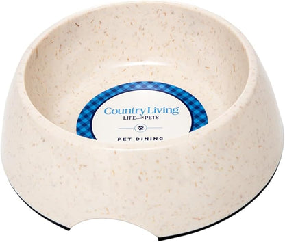 Country Living Set of 2 White Swan Bamboo Dog Bowls (64oz) – Naturally Sourced Bamboo Design, Non-Toxic, Durable, Dishwasher & Microwave Safe and Pet-Safe Feeding Dish, Ideal for Extra Large Dogs