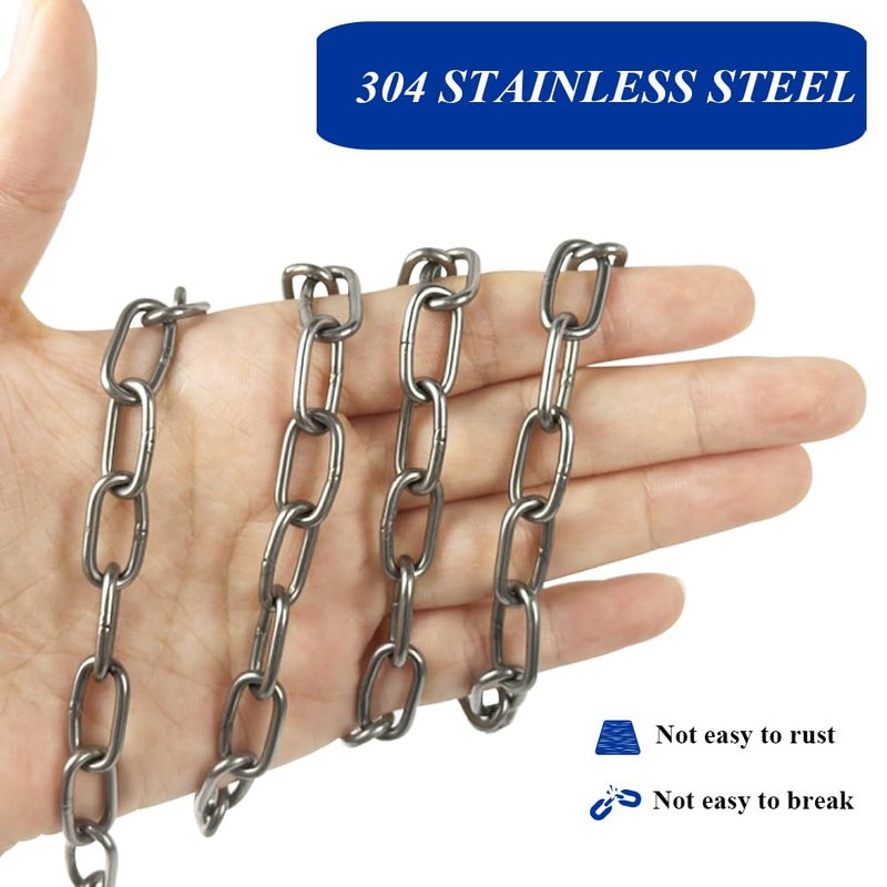 50ft Hanging Chain,304 Stainless Steel Chain, 1/16" Jack Chain, Metal Chains are Customizable for Hanging Bird Feeders/Dog Leashes/Signs & DIY Projects(1.5mm with Spool)