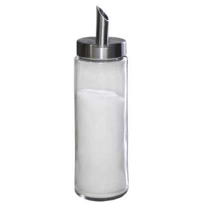 Neat Pour Sugar Dispenser, Shaker & Pourer - MODERN STYLE Brushed Nickel with Stainless Steel Lid, Dishwasher Safe for Sugar, Salt, Cocoa, Sprinkles. 8.4oz for coffee, tea, and baking (Pack of 1)