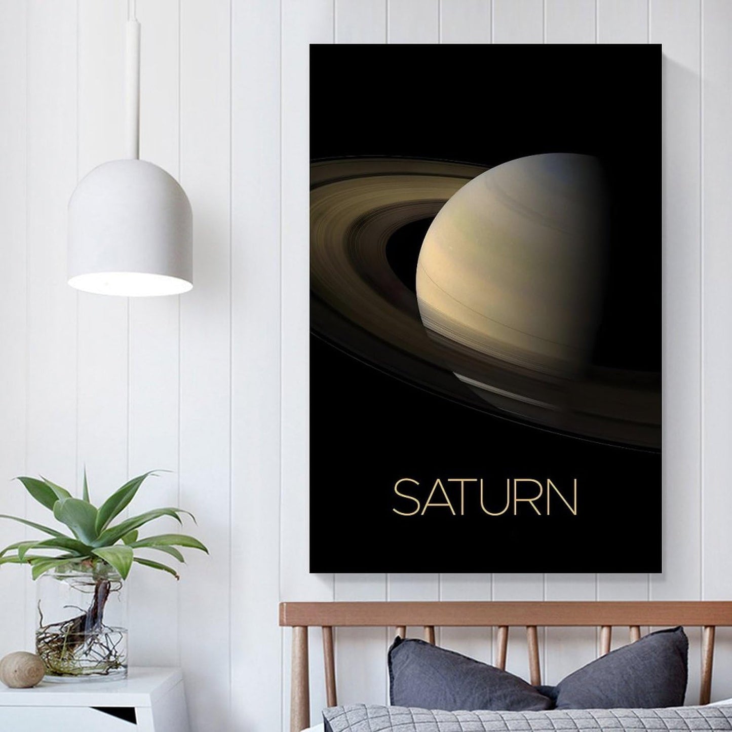 XIAOLOUTINYU Solar System Canvas Wall Art - Saturn Planet Space Poster for Kids Room Bedroom Classroom, STEM Educational Astronomy Decor, Science Gift for Boys Girls Teens, 12x18 Inch Unframed