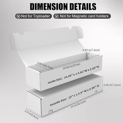 Trading Card Storage Box, 10-Pack 1100 Count White Corrugated Cardboard Bulk Sports Storage Box for TCG/Magic/Mtg Basketball Cards, Collectible Trading Cards