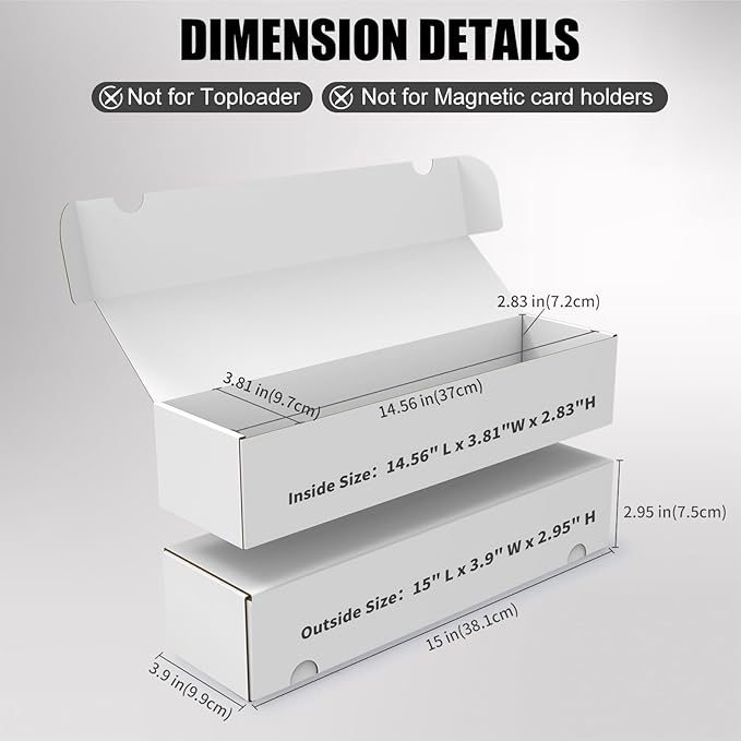 Trading Card Storage Box, 30-Pack 1100 Count White Corrugated Cardboard Bulk Sports Storage Box for TCG/Magic/Mtg Basketball Cards, Collectible Trading Cards