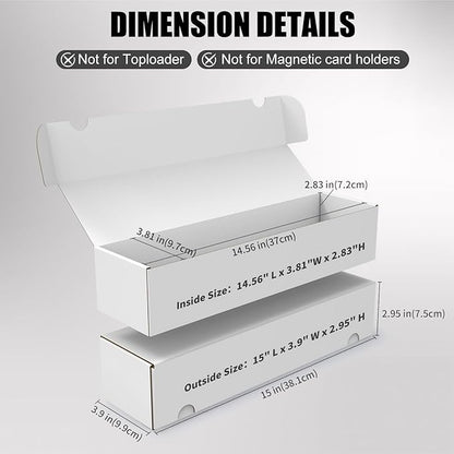 Trading Card Storage Box, 30-Pack 1100 Count White Corrugated Cardboard Bulk Sports Storage Box for TCG/Magic/Mtg Basketball Cards, Collectible Trading Cards