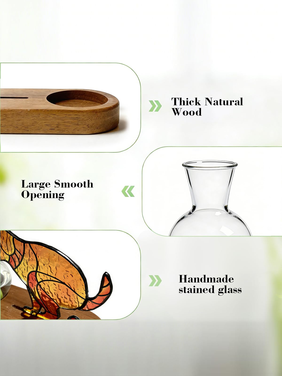 AfanDank Handmade Dog Propagation Stations： Funny Hydroponic Vase with Wooden Stand for Indoor Plants, for Plant Lovers Women Mom, Office Desk & Home Decor